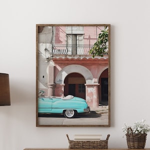 Havana Vintage Car Print: Cuba Travel Poster, Retro Wall Art