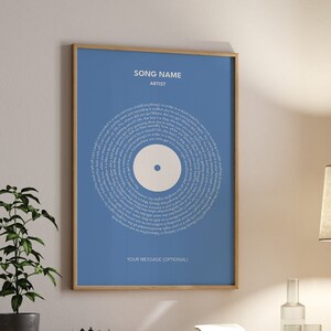 Impressão de letras de músicas personalizadas, pôster de música personalizado, presente de música personalizável, pôster de letra de vinil, presente de aniversário de casamento, - Moldura opcional
