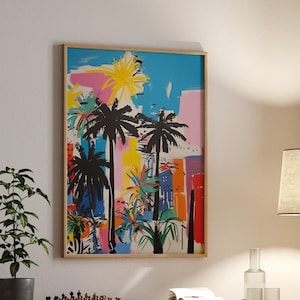 Los Angeles Art Print: Karel Appel Style, California Wall Decor