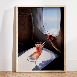 Retro Airplane Window Cocktail Print: Vintage Aviation Wall Art (Digital File)