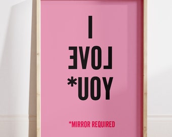Mirror Required Poster: Self Love Club Pink Wall Art (Digital File