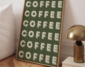 Póster de tipografía de café: Arte minimalista para la pared de la cocina