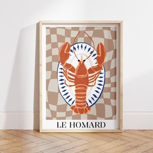 Red Lobster Kitchen Print: Retro Dining Room Wall Decor (Digital File)