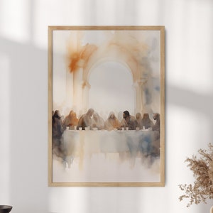The Last Supper Wall Art - Jesus Art, Scripture Wall Art, Modern Bible Wall Decor, Bible Verse Print, Christian Home Decor - Optional Frame