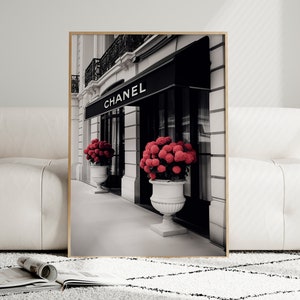 Coco Chanel Wandkunst, Schwarzweißer Luxusdruck, Mädchenzimmer, Wanddekoration, Designer Wandkunst, Vintage-Retro Kunstdruck - Digitale Datei