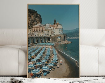 Amalfi Coast Beach Print: Italy Aerial Photography