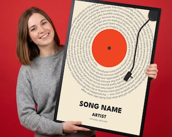 Custom Song Lyrics Print - Personalized Music Poster, Customizable Music Gift