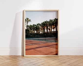 Miami Tennis Court Photo: Palm Tree Wall Art (Digital File)