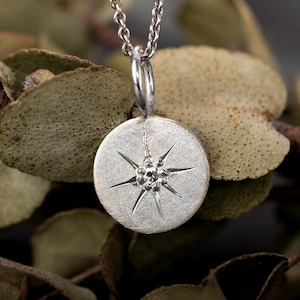 Anhänger 'Star' 925 Silber Diamant, Sterne, Sternchen, Kettenanhänger, Silberkette, Diamantanhänger, rund, mini, klein, winzig, caliria