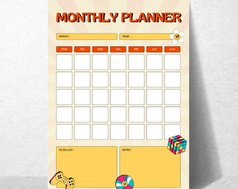 Monthly Planner Printable To Do List | Minimal Monthly Schedule | Monthly Organizer | Monthly Agenda | A4/A5/Letter/Classic