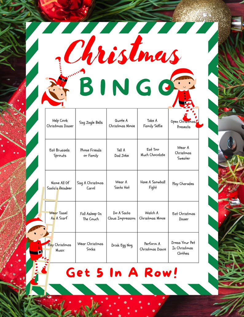 Christmas Bing BLANK PDF Family Games Bingo Etsy UK