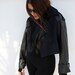 BLACK SOLI CROPPED TRENCH JACKET