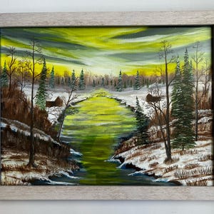 Original Acrylic Painting on Canvas - Winter in Color - 18 x 24 inches