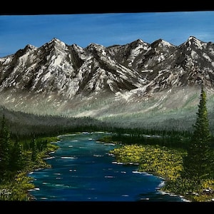Original Acrylic Painting on Canvas - Canadian Rockies - 18 x 24 inches