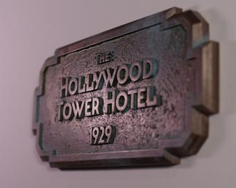 TOWER OF TERROR - "The Hollywood Tower Hotel 1929" wall panel Replica/ Réplique du Panneau mural "The Hollywood Tower Hotel 1929" Disneyland