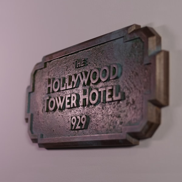 TOWER OF TERROR - "The Hollywood Tower Hotel 1929" wall panel Replica/ Replica of the wall panel "The Hollywood Tower Hotel 1929" Disneyland