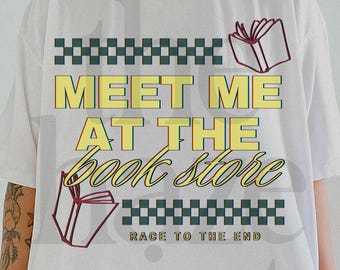 Meet Me at the Book Store PNG, Trendy Book Lover Retro Graphic, Bookish Clipart for Readers, Transparent PNG, Sublimation Digital Download
