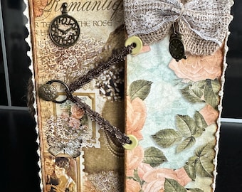 Junk Journal theme "Romance" | Scrap book | Vintage handmade journal | Junk diary
