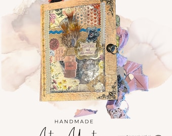 Art Junk Journal with art | Junk diary | Vintage album | Scrapbook | Handmade | Notebook | Art journal | Christmas gift