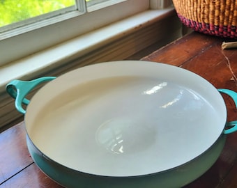 DANSK Paella Pan Turquoise Rare Vintage Made in Denmark