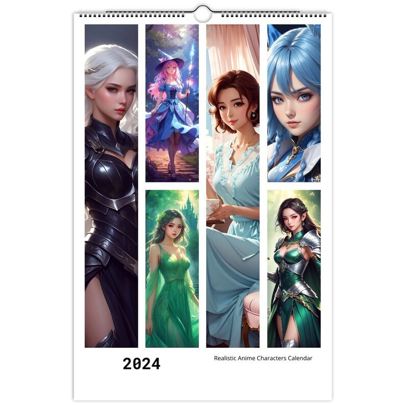 2024 Realistic Anime Characters Calendar Wall Calendars US & Etsy
