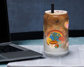 Peace + Love Glass Tumbler