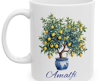 Caneca de cerâmica Lemon Tree: xícara de café da Costa Amalfitana Mediterrânea