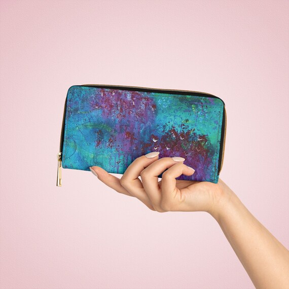 Cartera abstracta original. Carteras Florales Abstractas Carteras ArtWork Accesorios Florales Carteras Coloridas Amantes de la Moda Carteras Azules Etsy Espana