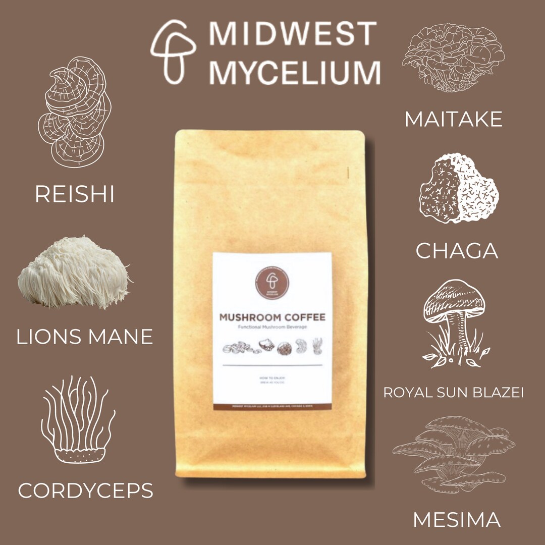 Café Aux Champignons Mushroom Coffee Blend - Pot De 128 G (21 Doses) - Date Limite 07/2026
