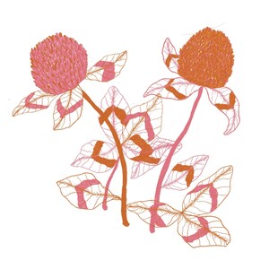 Klaver bloem natuur wenskaart enkel 13,5 x 13,5 cm