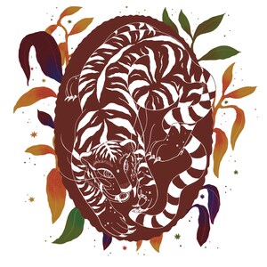 Aziatische tijger planten natuur wenskaart enkel 13,5 x 13,5 cm