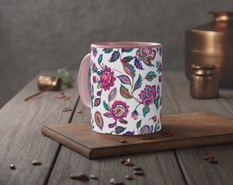 Tazza da caffè con ornamenti boho con motivi rosa/rosa, tazza in ceramica con motivi, tazza da tè, tazza da tè