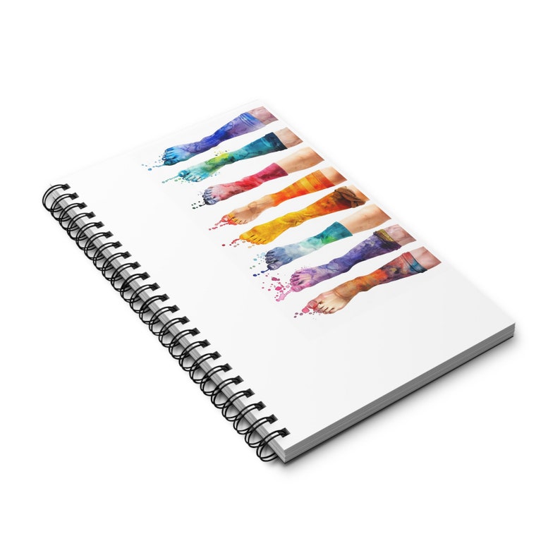 Journal Tagebuch für Reisen, Dankbarkeit, Achtsamkeit, Selbstliebe & Motivation, Füße, Fuß, Watercolor Wasserfarbe Fußmotiv Bild 4