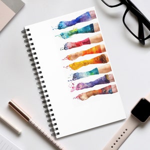 Journal Tagebuch für Reisen, Dankbarkeit, Achtsamkeit, Selbstliebe & Motivation, Füße, Fuß, Watercolor Wasserfarbe Fußmotiv Bild 1