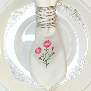 Floral cloth table napkin