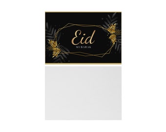 Gold Leaf Eid Mubarak Flat Card