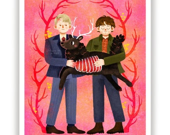 Hannibal Art Print | 8.5&quot; x 11&quot; | Hannibal Lecter & Will Graham | Hannigram Art | Art Prints | Fan Art