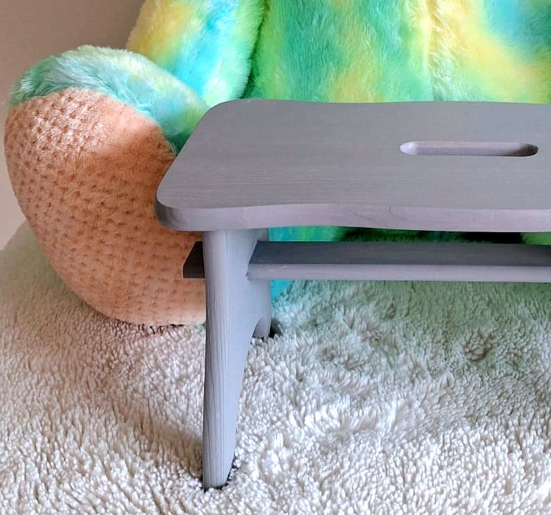 Small Wooden Step Stool Hand Painted Solid Pinewood Rectangle Bench