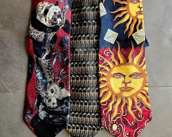 Vintage & Fun All-Silk Neckties | Panda Lost Kingdom | Reindeer Robert Talbott Nordstrom | Sunny Tabasco