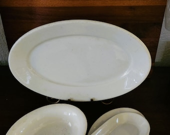 Vitrified Sterling China Large Ironstone Serving Platter - East Liverpool Ohio - Restaurant Hotel Ware