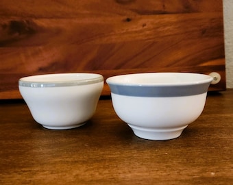 Vintage Homer Laughlin HLC USA Grey Stripe Bouillon Bowls | Finger Bowls | Ice Cream Cups | Pudding Cups | Hotel Ware | Restaurant Ware