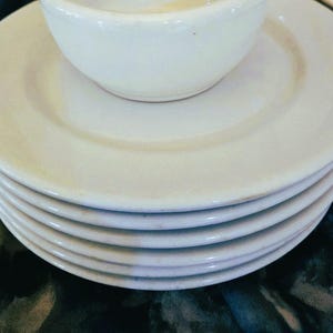 Vintage Iriquois China 8-Inch Plates | Syracuse 9 NY | Made in the 1940s | Made in USA | Vintage Restaurant Ware | Ironstone | Set of 6