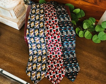 Martin Wong Vintage All Silk Tie | Made in USA | Napa CA | Distinct Martin Wong Patterns | 3 Options Available