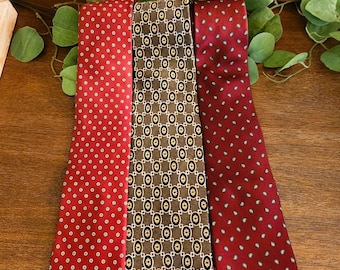 Vintage All-Silk Neckties Smaller Print | Liberty of London | Geoffrey Beene New York | Made in the USA | Vintage Style for Men