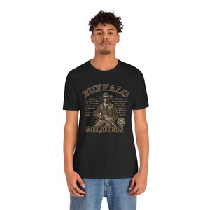 Buffalo Soldier Image Tee, Black History Shirt, African American Soldier, Military History Gift, Vintage Military Tee