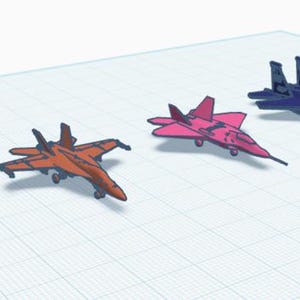 American Fighter Jet Pack 3D STL Files - F-22, F-35A, FA/18, F-15SG, F-16