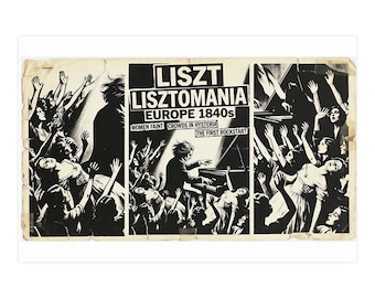 Póster de Lisztomanía, lámina artística de Franz Liszt, póster de piano, arte mural de música clásica, histeria musical, decoración vintage
