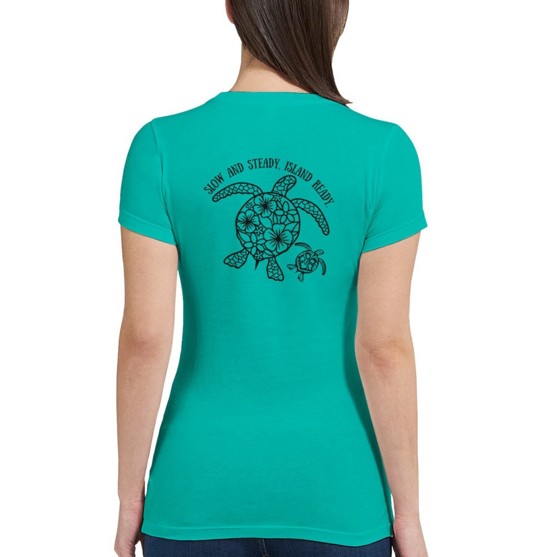 Cutest vintage turtle island girl grey baby tee