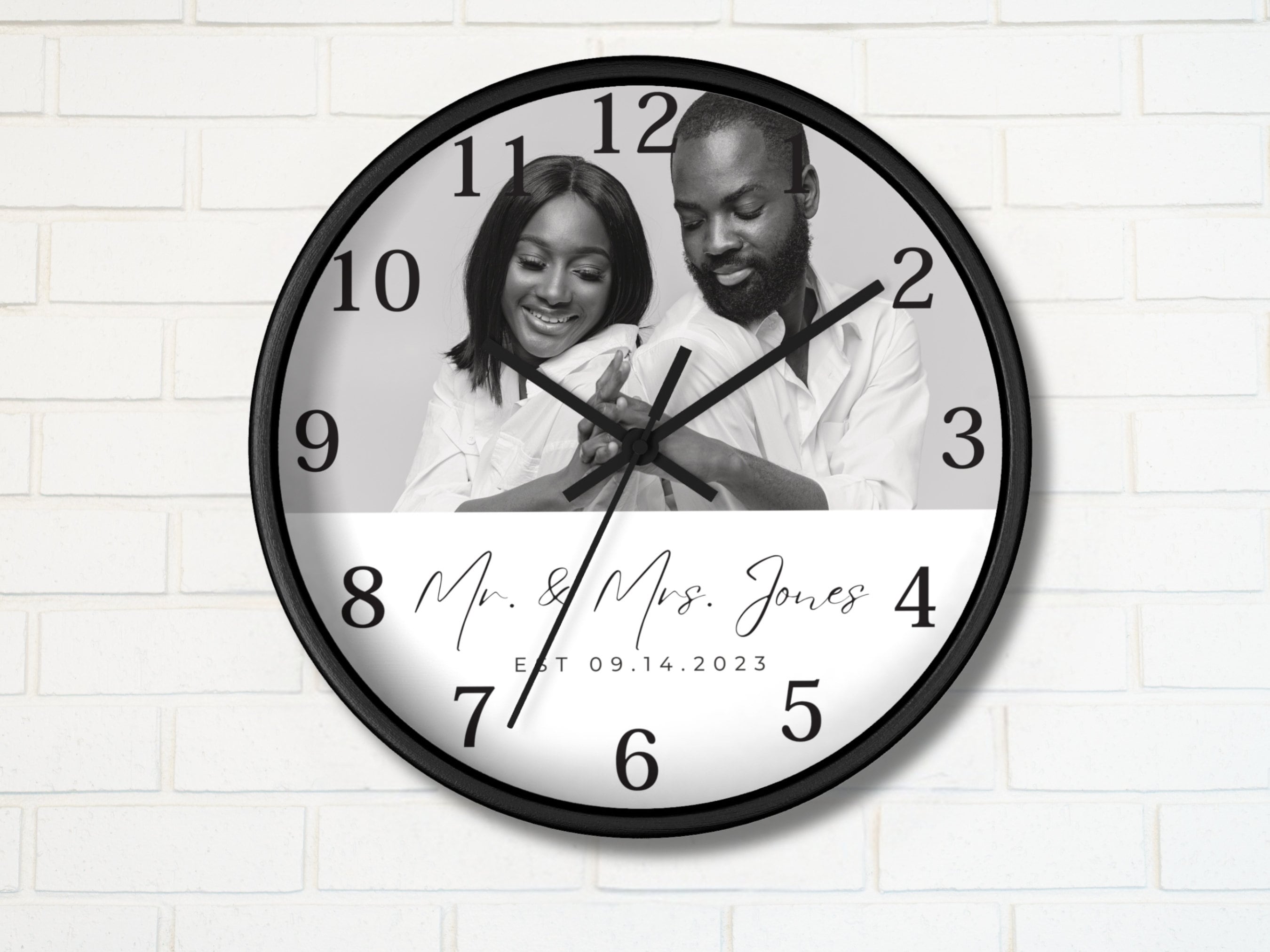 Custom Wall Clock Photo Gift Personalized Wedding Gift Anniversary Home ...
