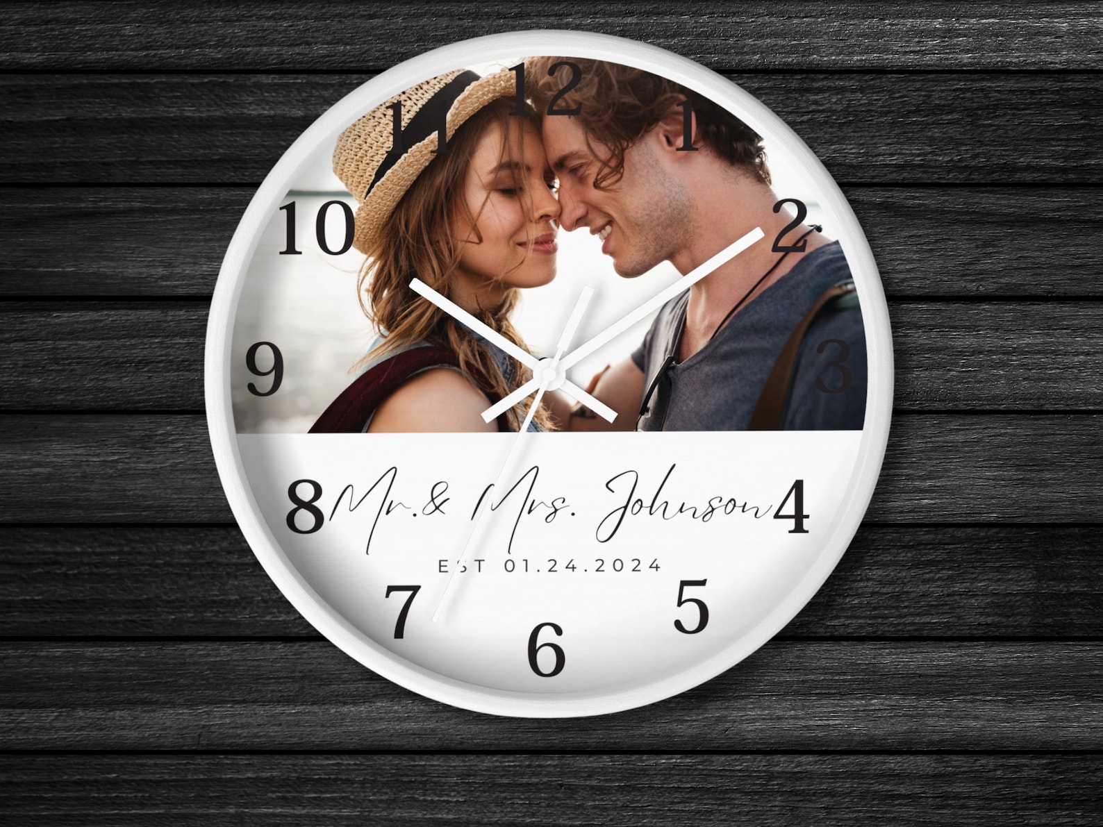 Personalized Clock Wedding Gift for Couple Photo Home Decoration Family ...
